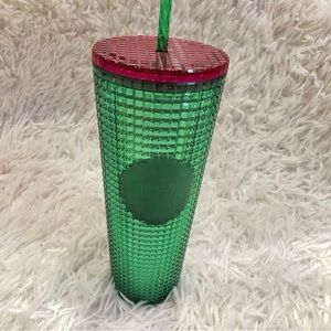 Starbucks Spring 2023 Watermelon Grid 24 oz‎ Tumbler Pink Green